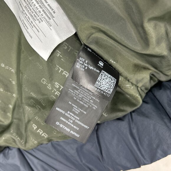 G-STAR QUILTED OVERSHIRT / Padded Bomber Jacket Men Size S Navy - Picture 11 of 13